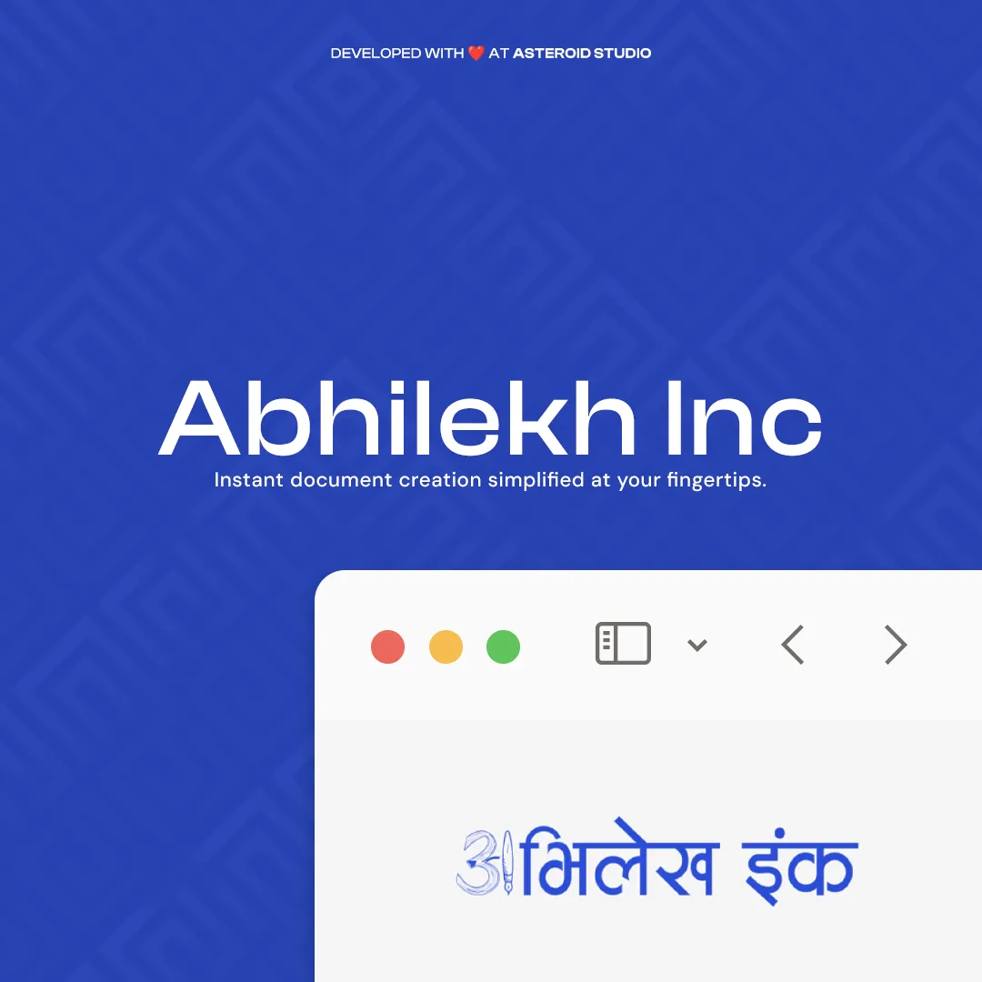 Abhilekha document generation platform dashboard